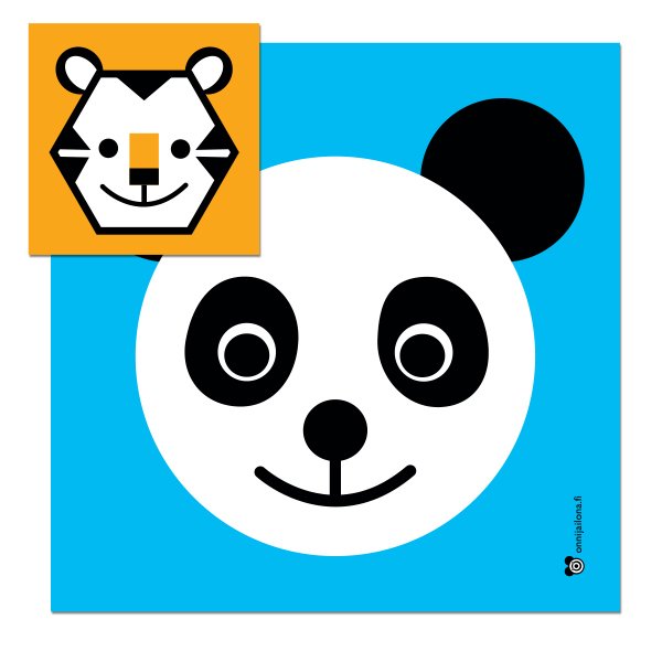 Panda ja Tiikeri laminoitu kortti